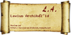 Levius Archibáld névjegykártya